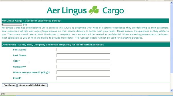 Aer Lingus Cargo - Customer Experience Survey 