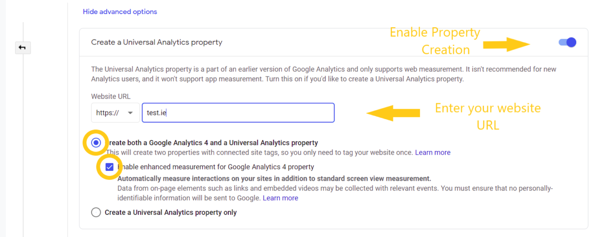 Google Analytics Create Property 5