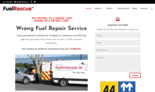 Fuel Rescue Website Webdesign Preview