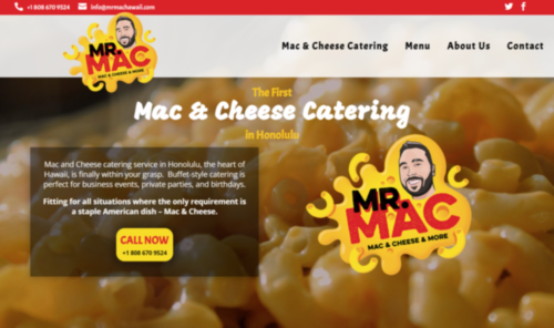 Mac&Cheese Hawaii Wordpress Webdesign Preview