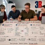 Google Ai Search Agency: Why 3R Uses Its Own System Before Selling It To You 5 Four 3R Colleagues Collaborate Around A Large Strategy Map In A Bright Modern Office. The Timeline Shows The Company’s Evolution From Sales And Marketing Consultancy, Through Search Agency Work In 2009, To Ai Search In 2026, Connecting Client Industries And Audiences With Search Questions, Website Content And Enquiries. The 3R Logo Appears In The Background, With The Message: “Same Principle. Smarter Systems. Stronger Results.”